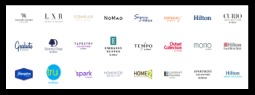 Hilton Hotels: Waldorf Astoria, LXR, Conrad, NoMad, Signia, Canopy, Hilton, Curio Collection, Graduate, Doubletree, Tapestry Collection, Embassy Suites, Tempo, Outset Collection, Motto, Hilton Garden Inn, Hampton, TRU, Spark, Homewwod Suites, Home2 Suites, LivSmart Studios, Apartment Collection, Hilton Grand Vacations